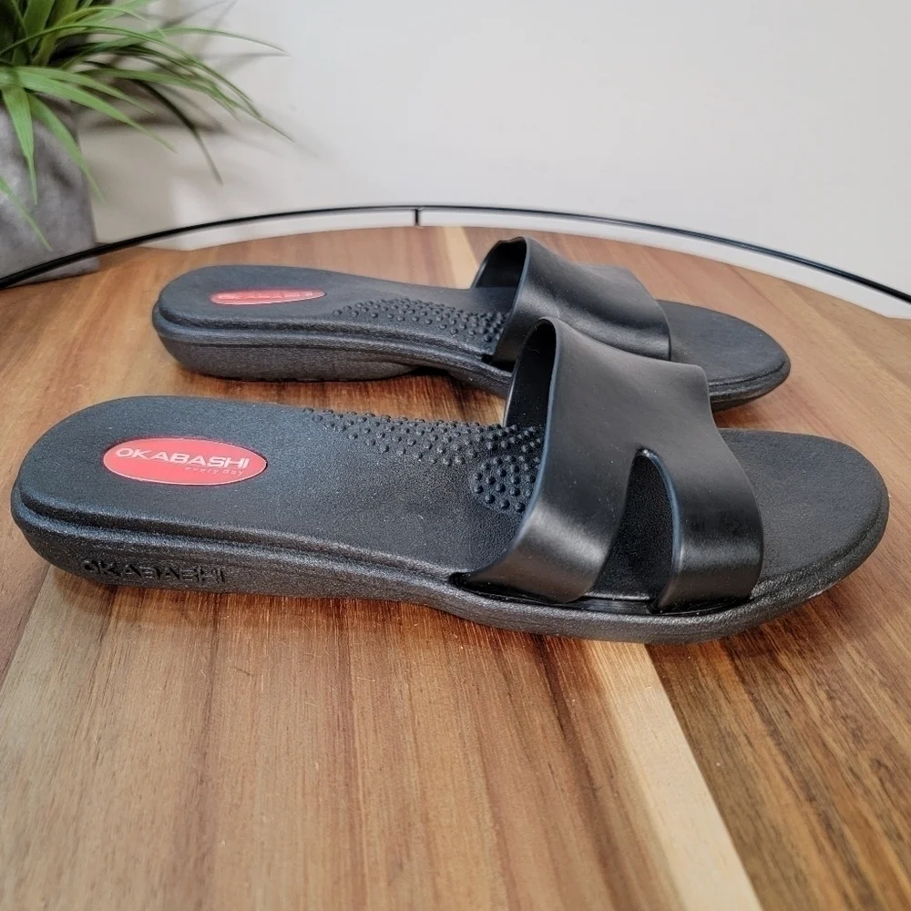 Okabashi Cruise Women's Slide Sandals Made in USA Black Size Small - 5/6